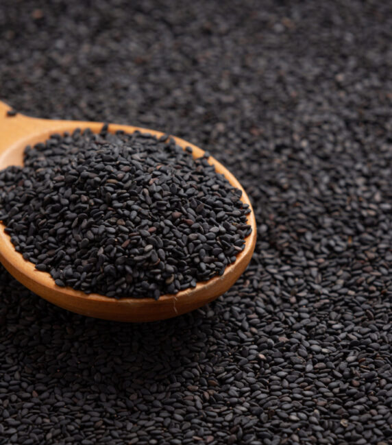 black sesame on dark background