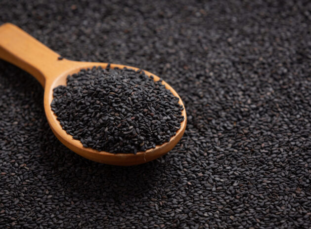 black sesame on dark background