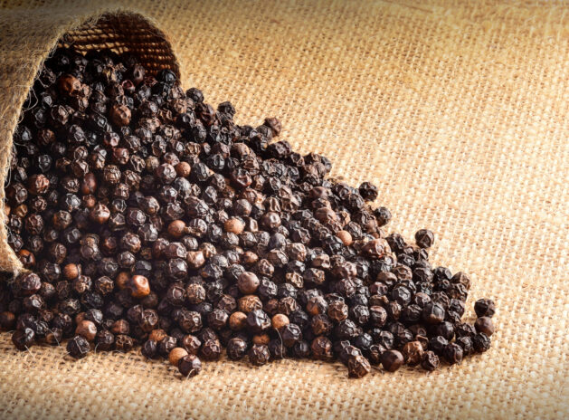 pepper corn on the sack background