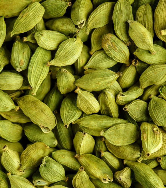 Closeup on green cardamom pattern texture background