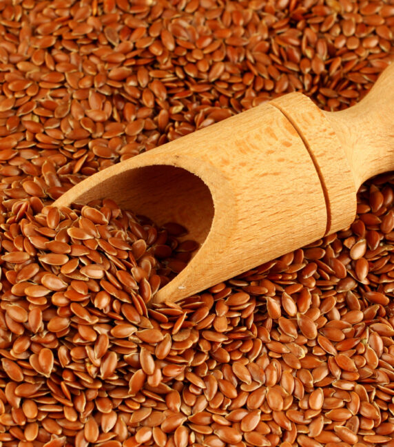 Flax seeds in scoop